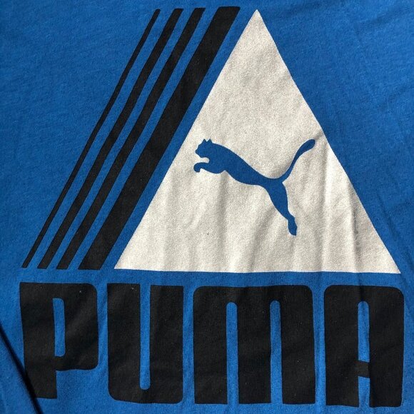 Bright Blue Puma Logo Graphic L/S Tee Size S - Picture 3 of 4